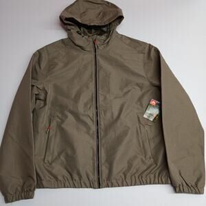 NWT Ozark Trail Windbreaker Jacket Men's M Medium Taupe Falls Zip Pockets Hooded